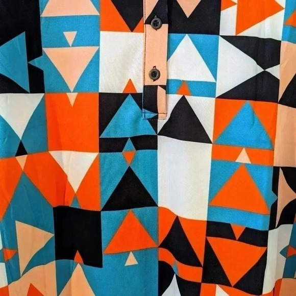 PINSPARK Golf Tennis Shirt Long Sleeve Moisture Wicking Geometric Print XXL NWT - Picture 6 of 7